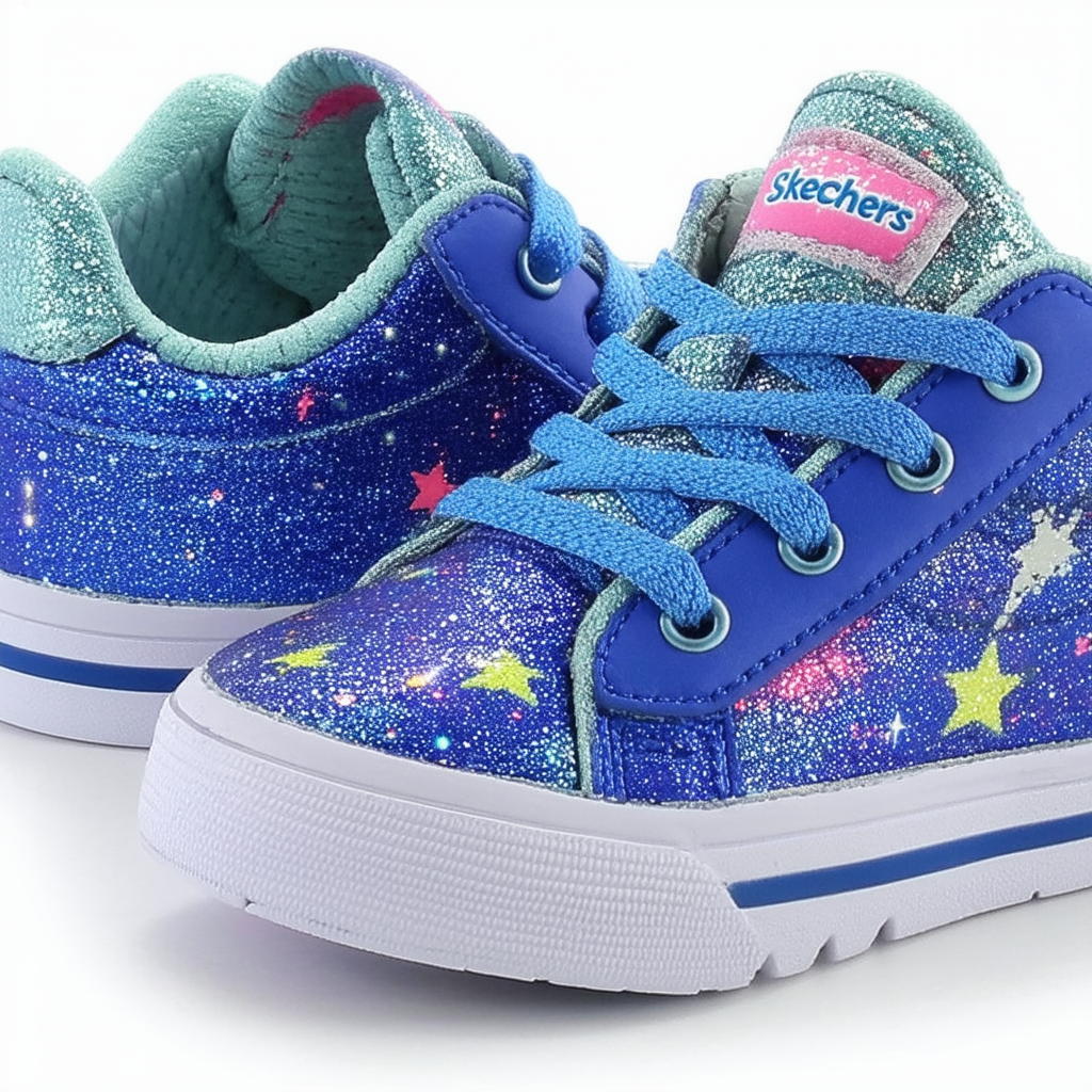 Skechers Kids Girls' Jumpin'Jams-Cosmic Cutie Sneaker,blue/multi,,3.5 Medium US Big Kid