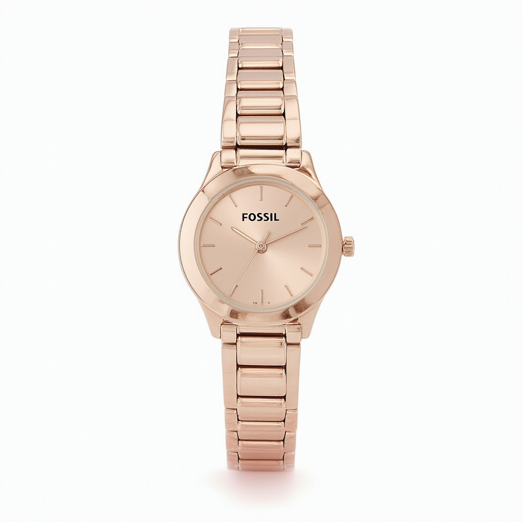 Fossil Rose Gold Tone Analog Mini Stainless Steel Womens Watch BQ1069