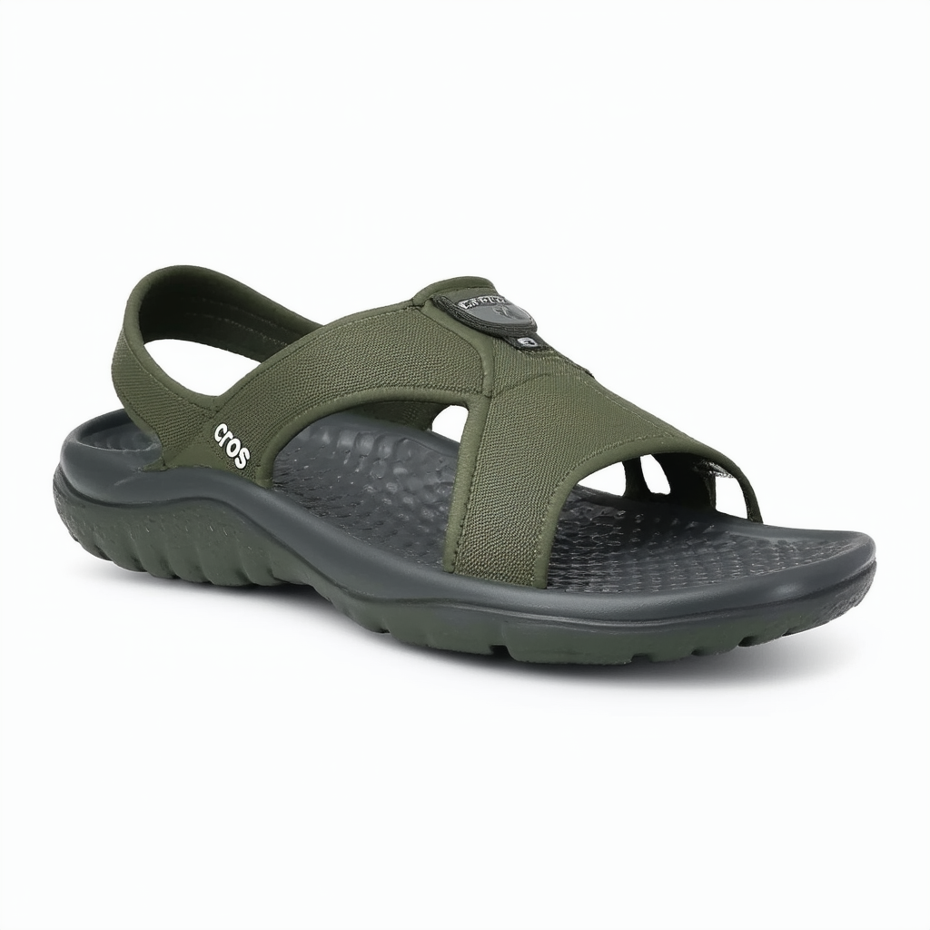 Crocs mens Swiftwater Wave Sandal, Army GREEN/SLATE Grey, 10 M US