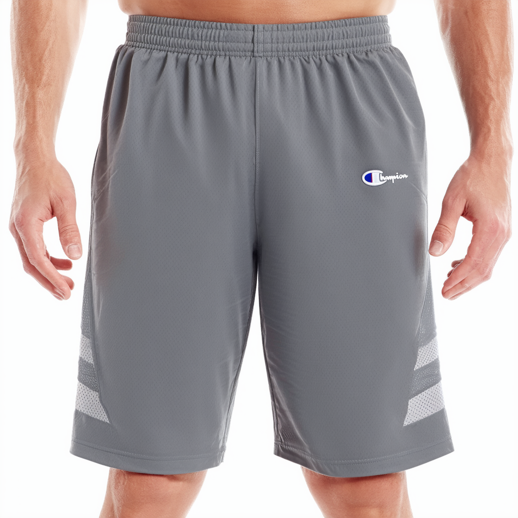 Champion Long Mesh Men's Shorts with Pockets Athletic Gray XL US (Waist 40-42)