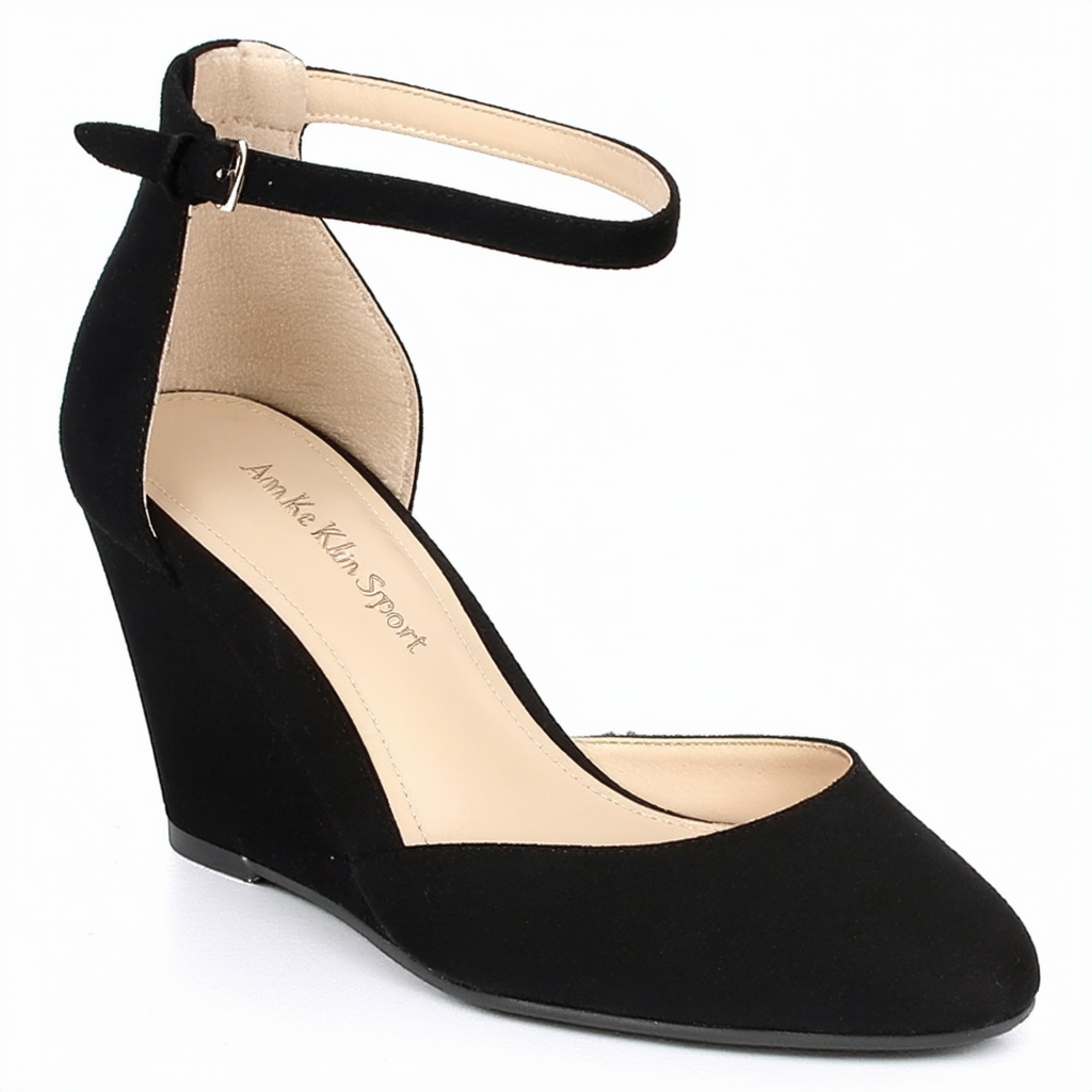 Anne Klein Sport Women's 7 Druce Wedge Pump,Black/Black,10 M US