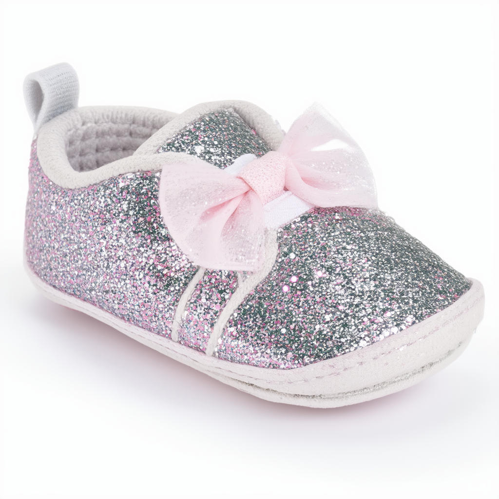 Stride Rite Crawl Glittery Girl Crib Shoe (Infant)