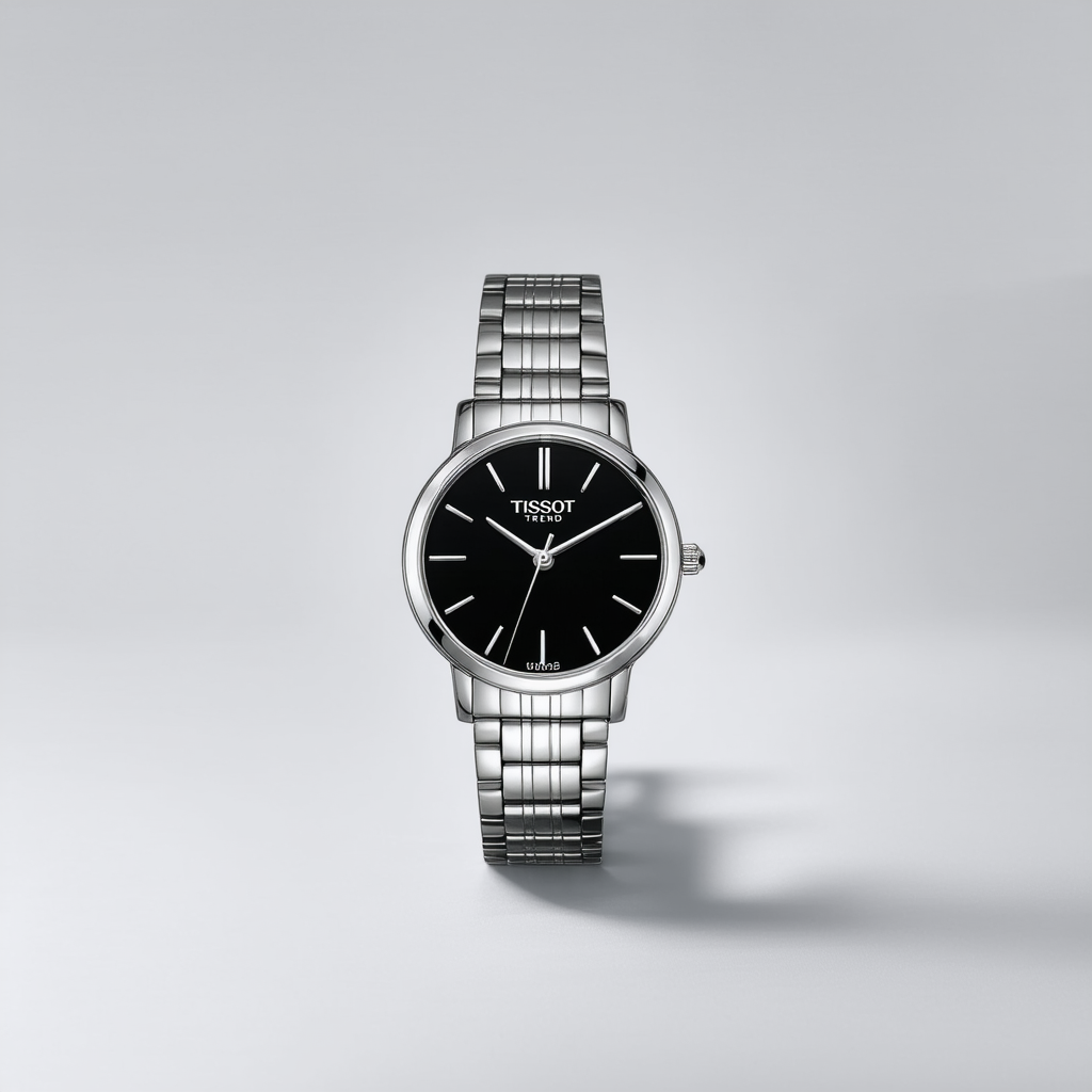 Tissot T-Trend T12 Black Dial Stainless Steel Ladies Watch T0822101105800