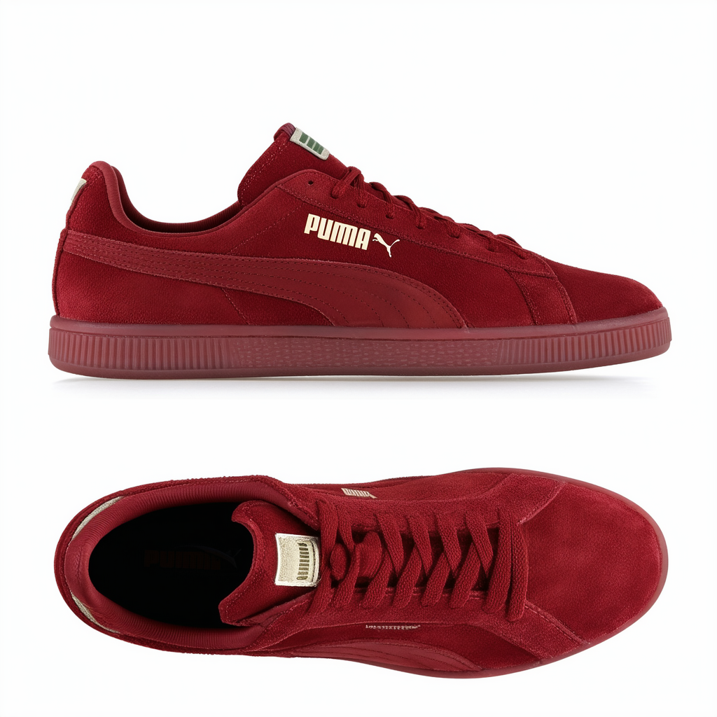 PUMA 364434-02 Men Suede Black Sole Barbados Cherry