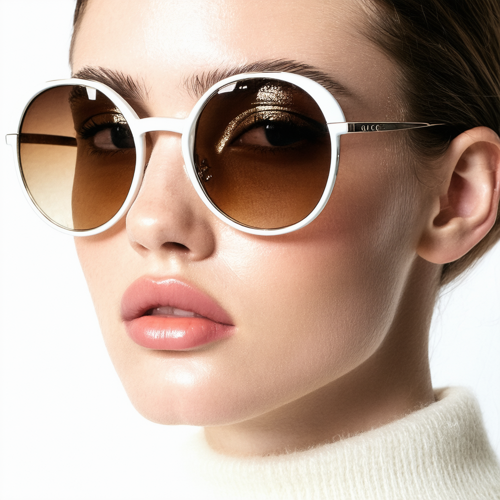 Gucci Women's Metal Aviator Sunglasses, White/Brown Gradient, One Size