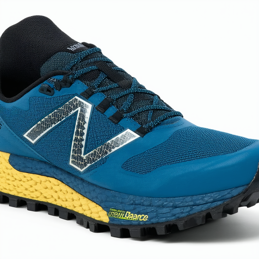 New Balance Men's Fresh Foam Crag Trail V1 Running Shoe, Techtonic Blue/Sulphur Yellow, 16 W US