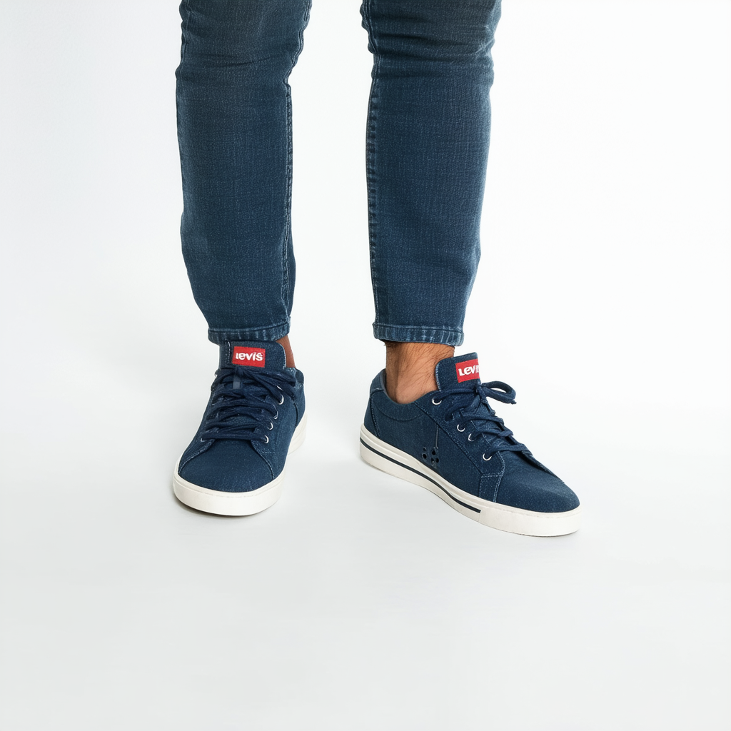 Levi's Mens Casual Rio Ul Denim 2 Lace Up Sneaker - Navy Denim