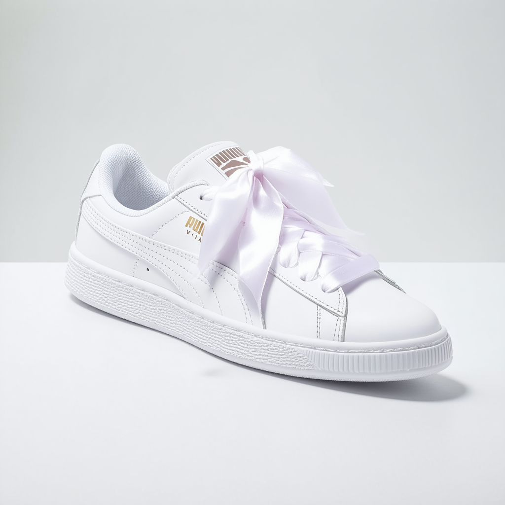 PUMA Women's Vikky Ribbon Sneaker, Whisper White Whisper White, 7 M US