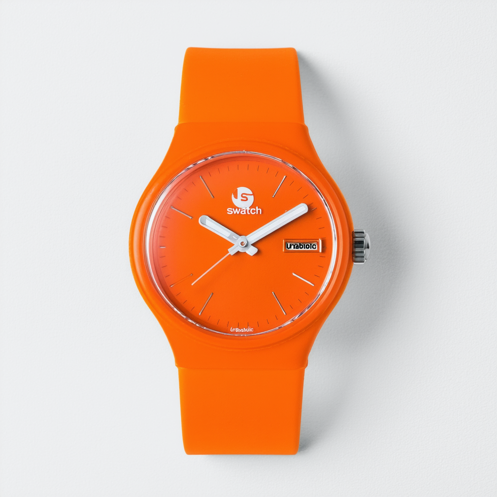 Swatch Urbaholic Swiss Quartz Silicone Strap, Orange, 16 Casual Watch (Model: GO121)
