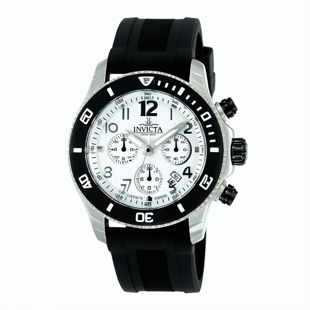 Invicta Men's Stainless Steel Quartz Watch with Silicone Strap, Black, 26 (Model: 32512)