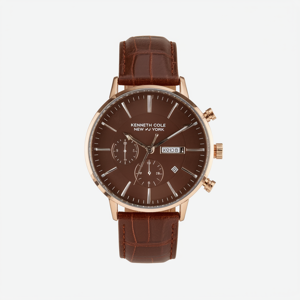 Kenneth Cole New York Men's KC8090 Analog Display Japanese Quartz Brown Watch