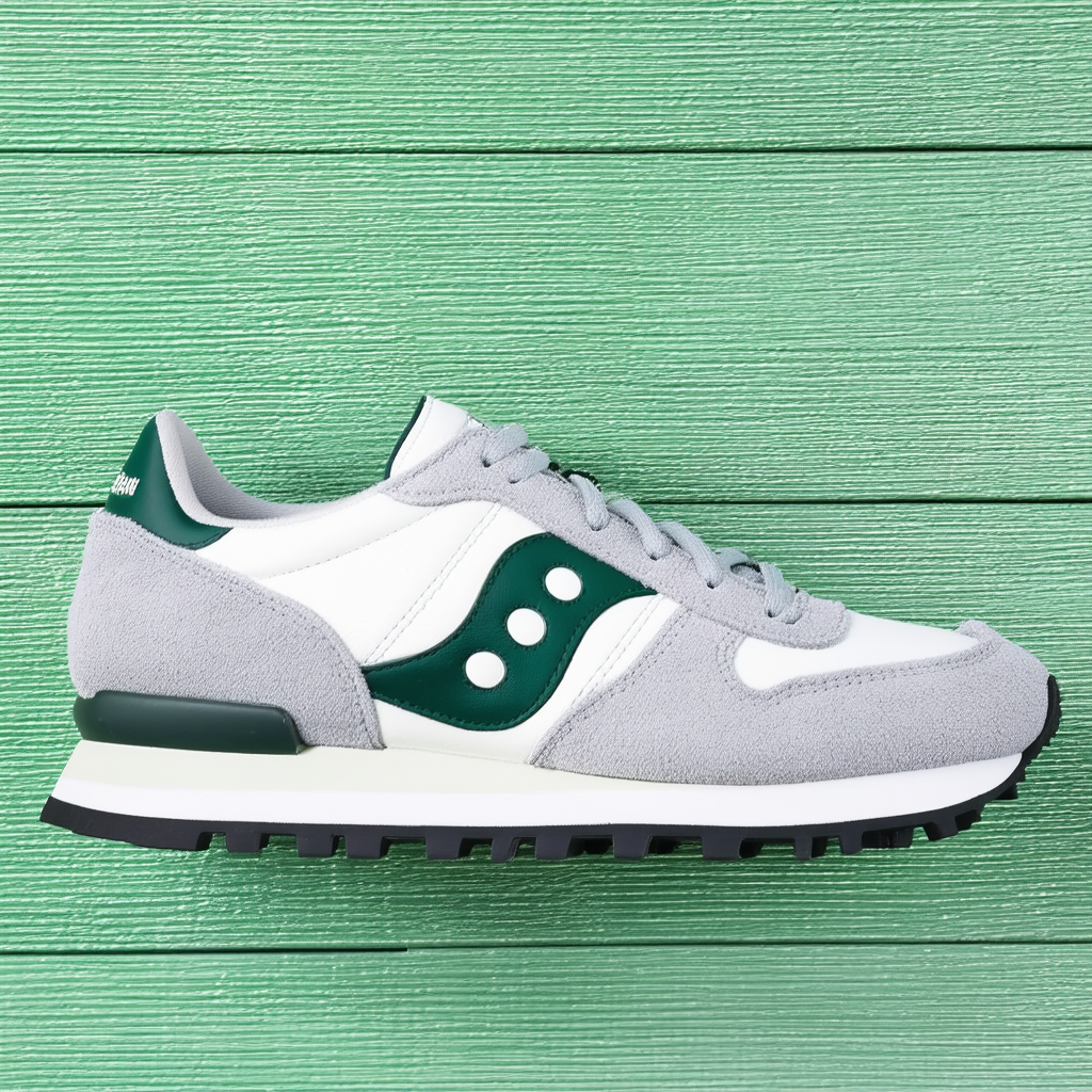 Saucony Originals Women's Jazz Low Pro Vegan Running Shoe,Light Grey/Dark Green,9.5 M US
