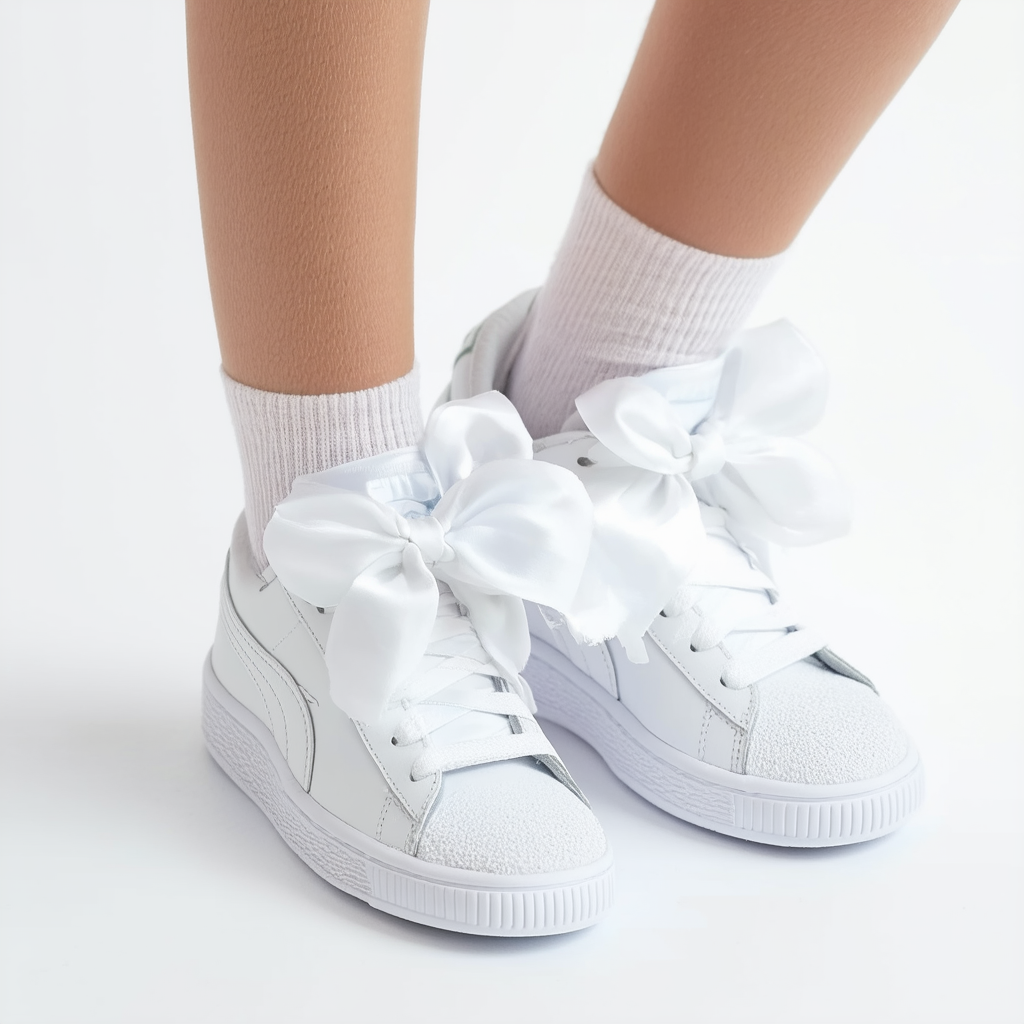 PUMA Kids' Suede Bow Jr Sneaker,