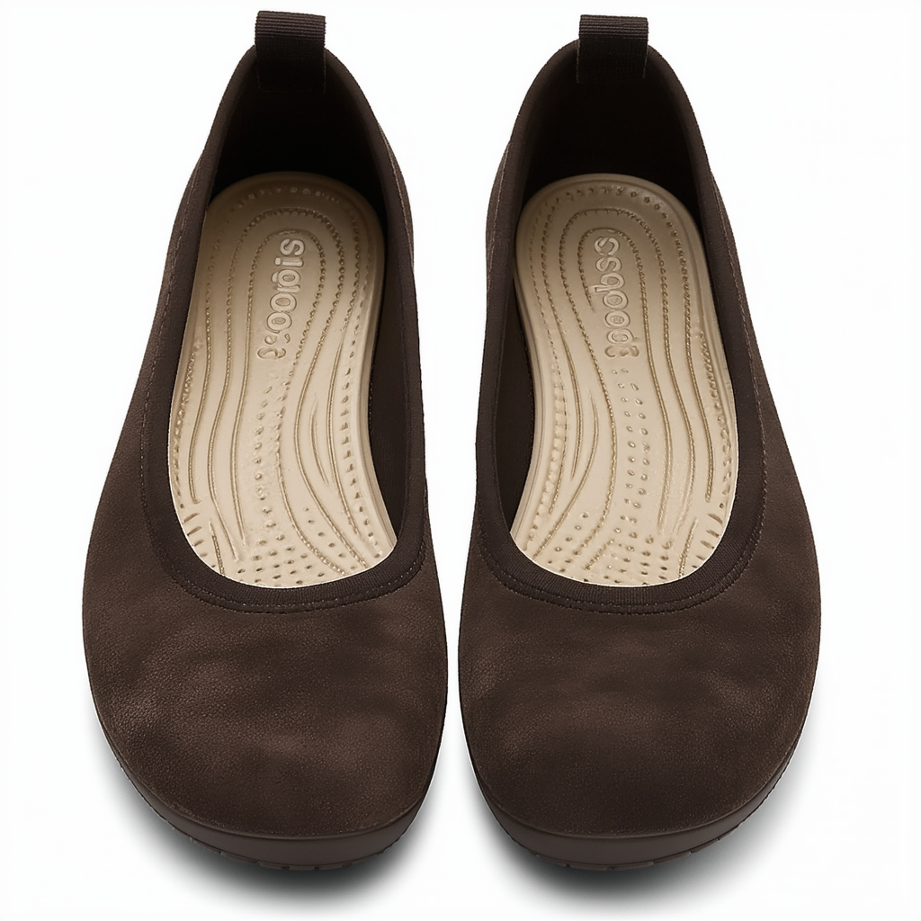 crocs Women's Lina Suede Ballet Flat, Espresso, 7 M US