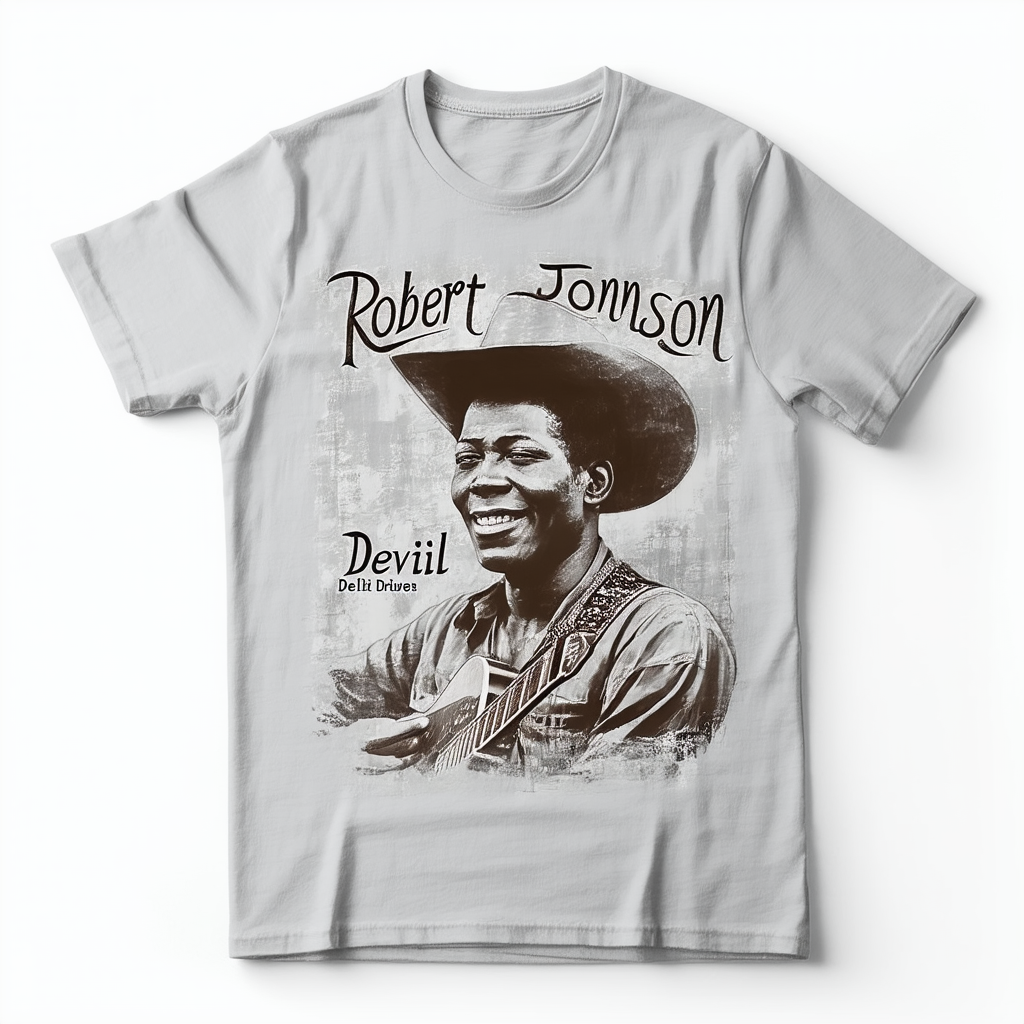 Mens Womens Tshirt Robert Johnson Devil Driven Delta Blues Shirts for Men Women Neck Mon Dad