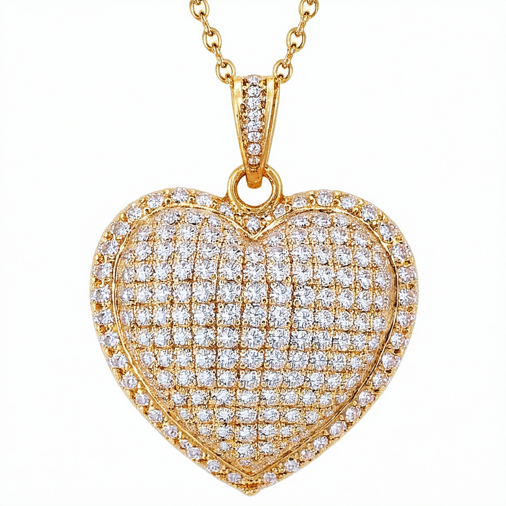 Betsey Johnson "Precious Luxuries Pave Heart Pendant Necklace, 18"