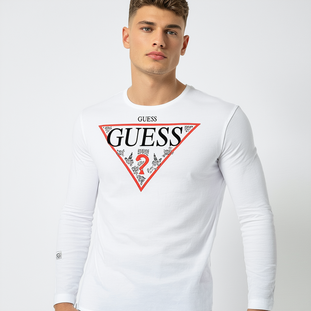 GUESS Men's Royalty Printed Tee Pure White