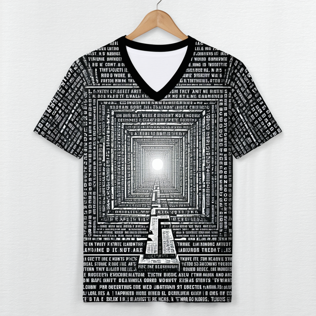 Labyrinth Right Words Unisex Adult V-Neck T Shirt for Men and Women