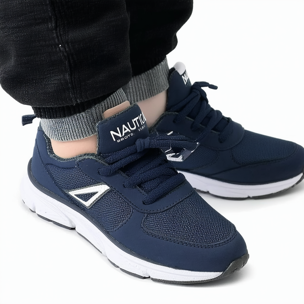 Nautica Boys' Edgeview Sneaker, Navy, 5 Medium US Big Kid