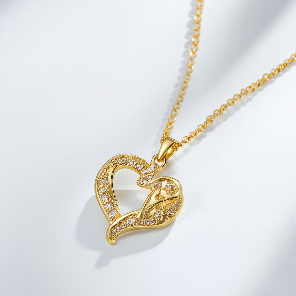 Women's Gold Plated Vegan Necklace Pendant Chain Fashion Jewelry
