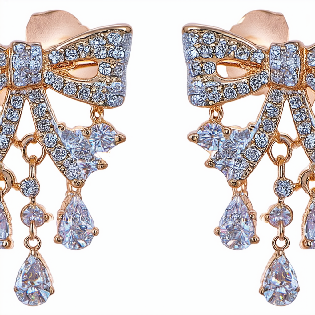 Betsey Johnson"Heaven's to Betsey" Bow Chandelier Drop Earrings