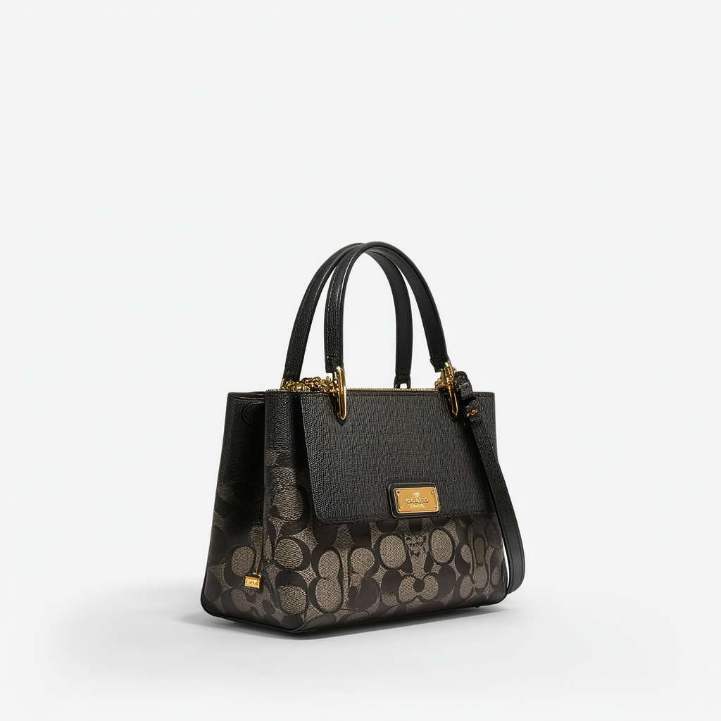 COACH Womens MIA SHOULDER BAG IN SIGNATURE LEATHER F73176 BLACK/GOLD