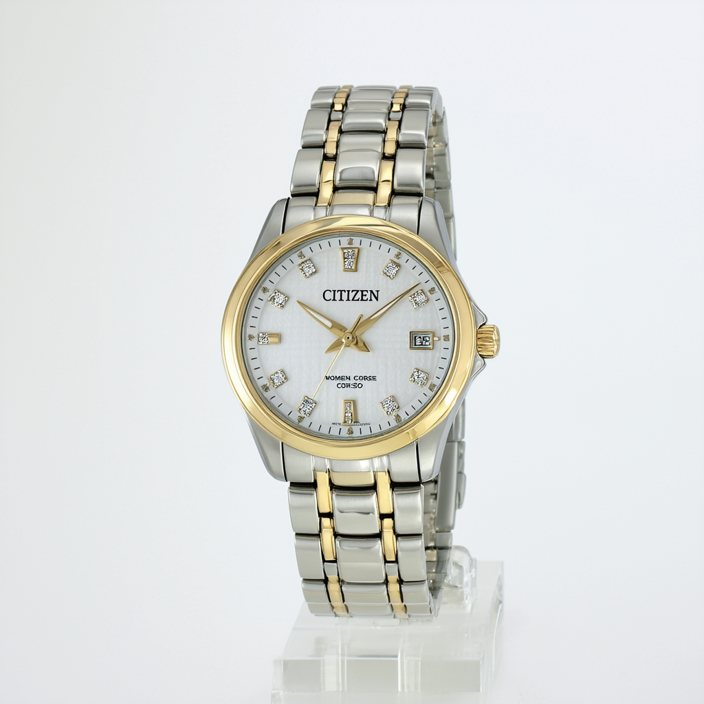 Citizen Women's EW3114-51D Eco-Drive Corso Diamond Accented Two-Tone Watch