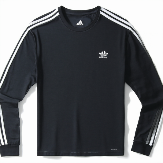 adidas Originals Men's 3 Stripes Cropped Long Sleeve T-Shirt