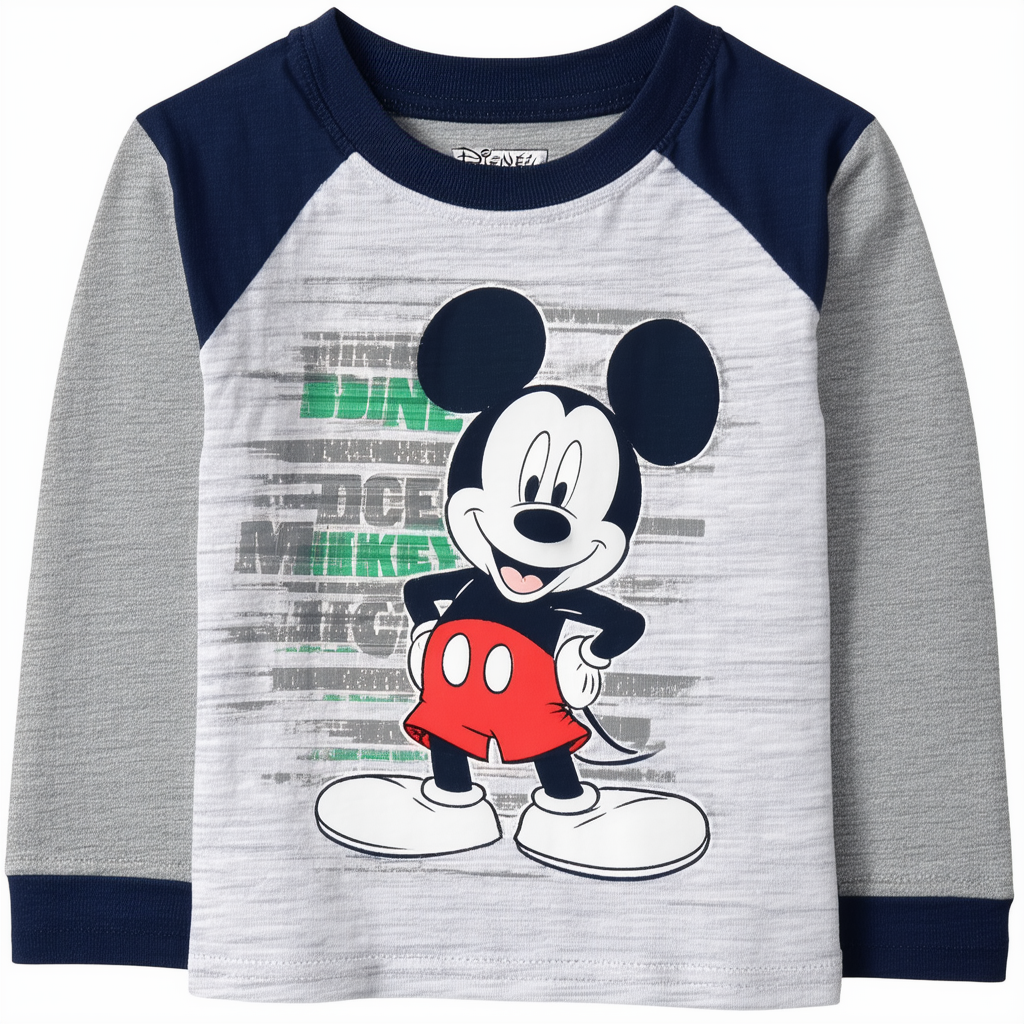 Disney Toddler Boys' Mickey Mouse Long Sleeve Two-Fer T-Shirt