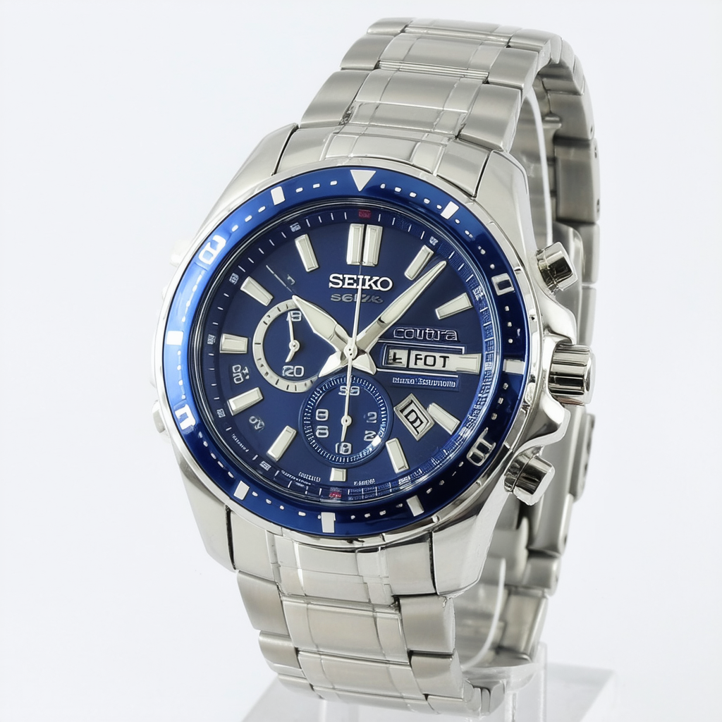 Seiko Men's SPC061 Coutura Blue-Dial Stainless Steel Watch
