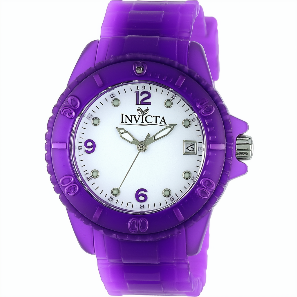 Invicta Women's 1216 Angel White Dial Purple Plastic Watch