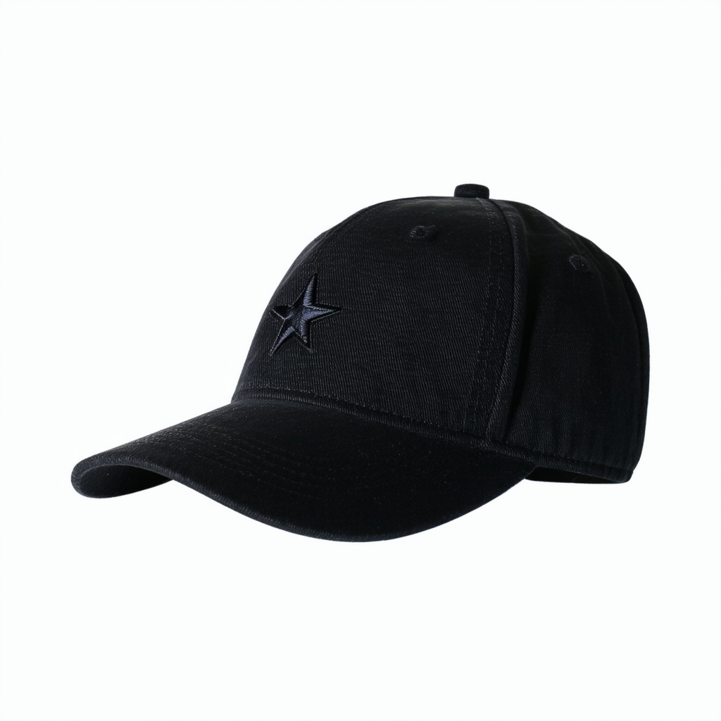 Converse Men's Core Snap Back Black Cotton Cap Baseball Hat (One Size Fits Most)