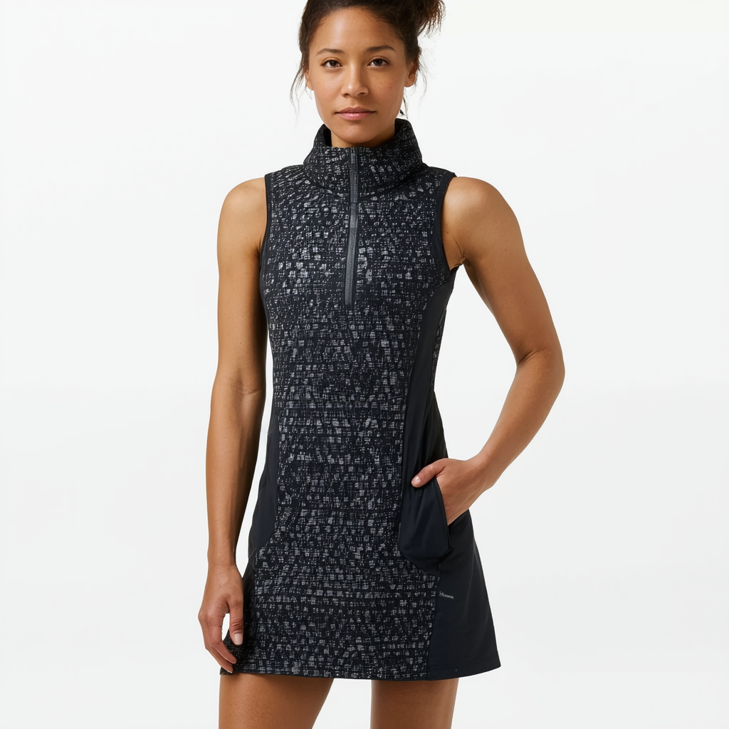 Columbia Women's Saturday Trail II Knit Dress, Black Mountain Triangle Print, X-Large
