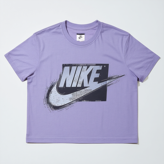 Nike Sportswear Men's Graphic Short Sleeve T-Shirt (Medium, Purple/Air Box Logo)
