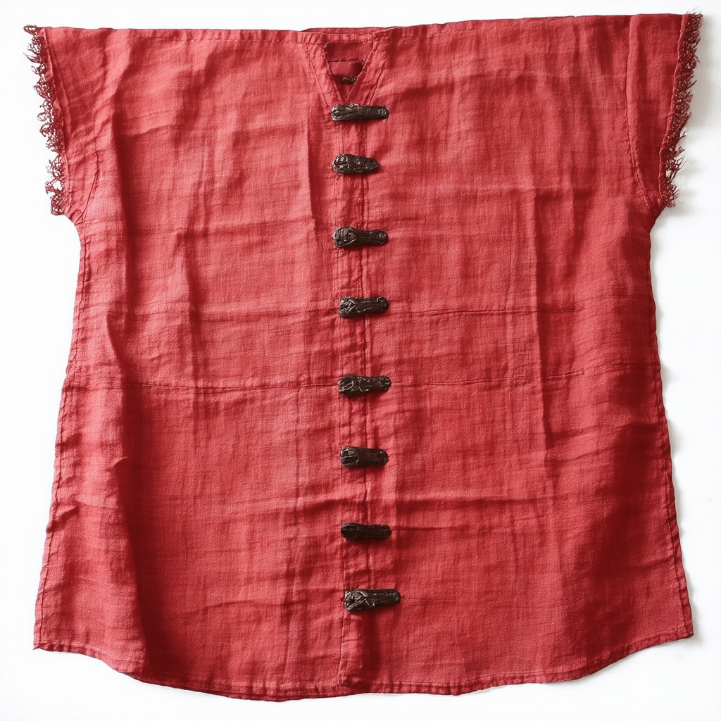 Red Linen Pirate Shirt for Adult Halloween Costume