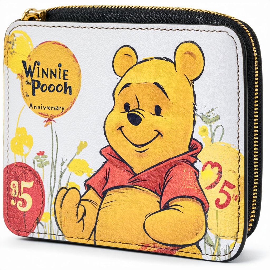 Loungefly Winnie the Pooh 95th Anniversary Zip Around Faux Leather Wallet