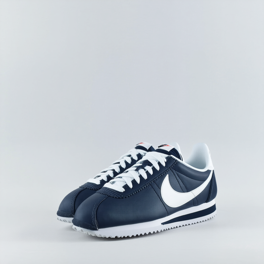 Nike Mens NIKE CORTEZ BASIC LEATHER 06 CASUAL SHOES 12 Men US (OBSIDIAN/WHITE/OBSIDIAN)