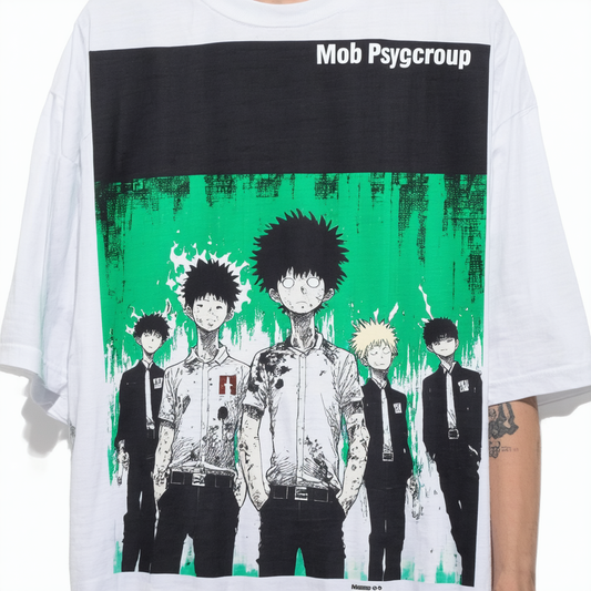 Mob Psycho Group White T-Shirt-XL
