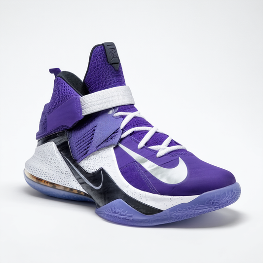 Nike Mens Lebron Soldier IX Court Purple/White/Blk/Bl Lgn Basketball Shoe