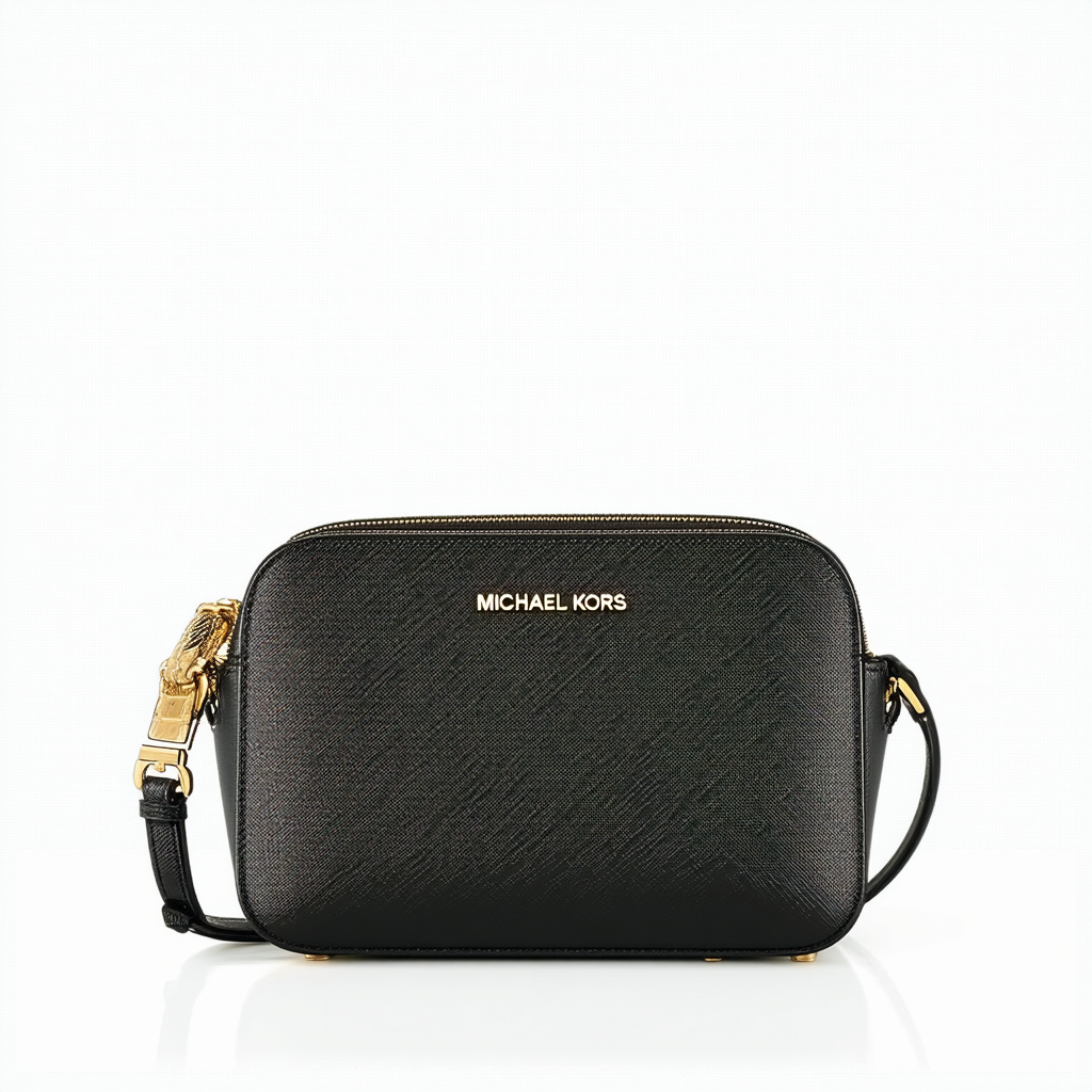 Michael Kors Jet Set Medium Camera Bag Black/Gold One Size