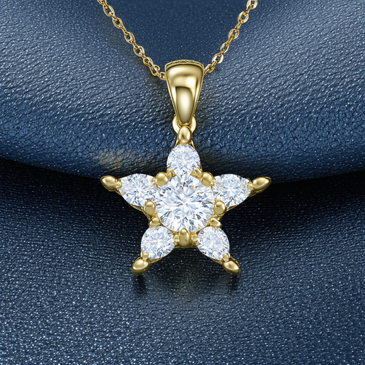 10k White or Yellow Gold Diamond Star Pendant (1/5 cttw, I-J Color, I1-I2 Clarity)