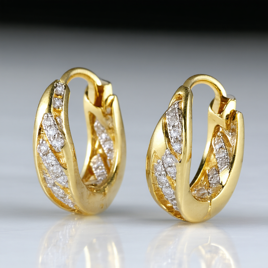 14k Yellow Gold Italian Diamond-Cut and High Polish Inner Figure Eight Earrings