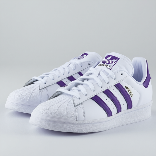 adidas Originals Campus 2 - Leather White/Power Purple/White Men's 12, Women's 13 Medium