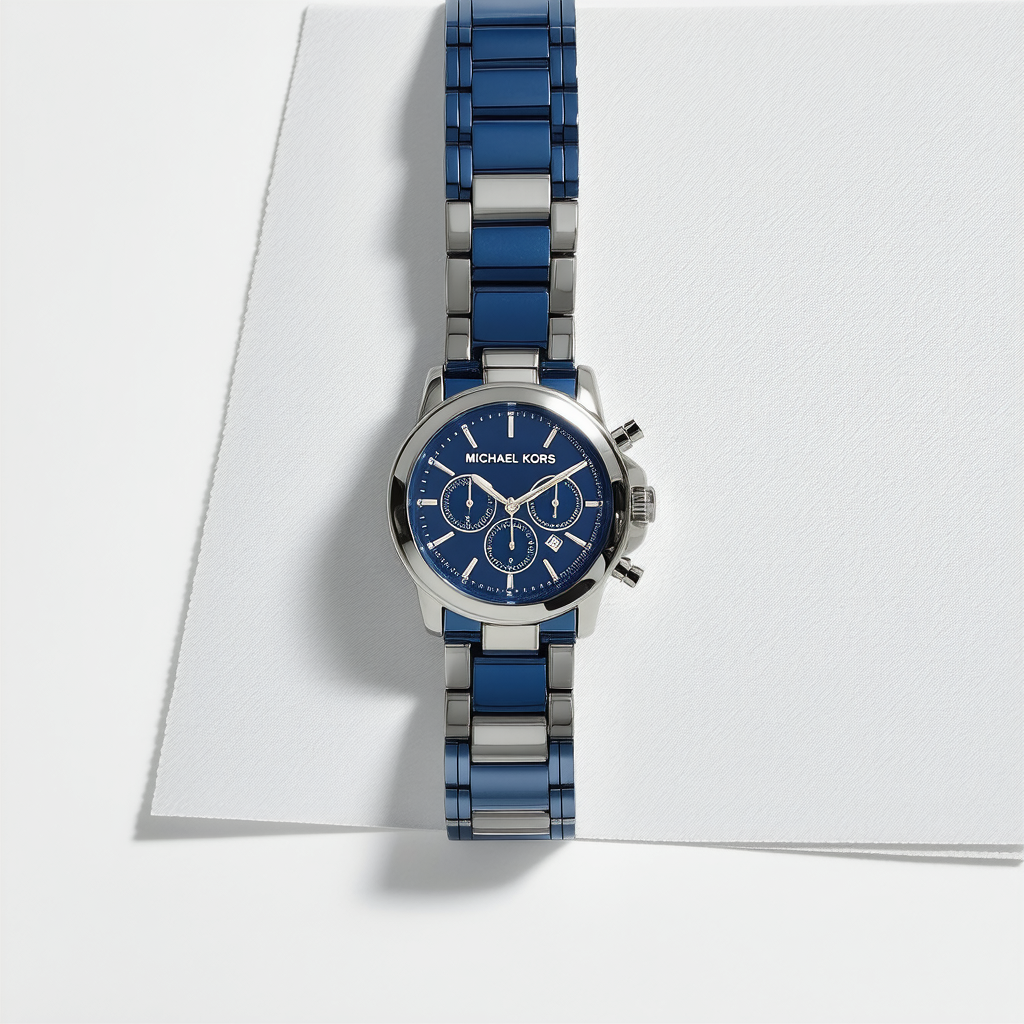 Michael Kors MK6224 Ladies Sawyer Navy Blue Steel Chronograph Watch
