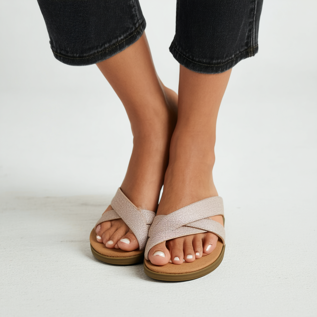 Aerosoles - Women's Midday Slide Sandal - Crisscross Slide Sandal with Memory Foam Footbed