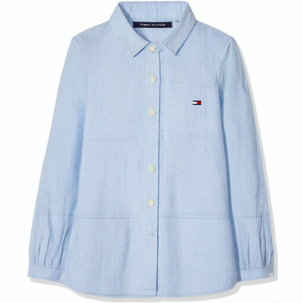 Tommy Hilfiger Girls' Big Adaptive Shirt Dress with Magnetic Button Closures