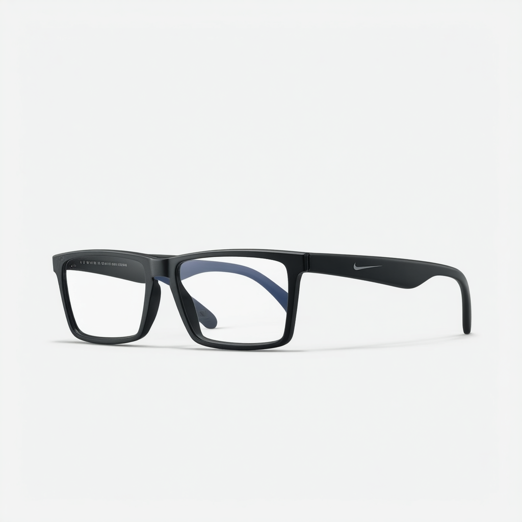 NIKE Eyeglasses 8195 006 Black Square Men 58x18x140