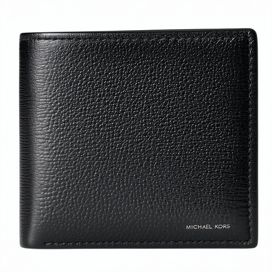 Michael Kors Mens Leather Trifold Wallet (Black)