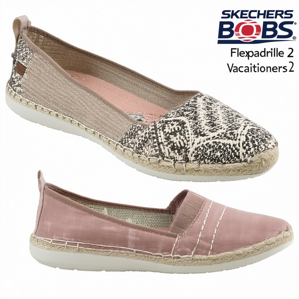 Skechers BOBS Women's Flexpadrille2-Vacationers Ballet Flat