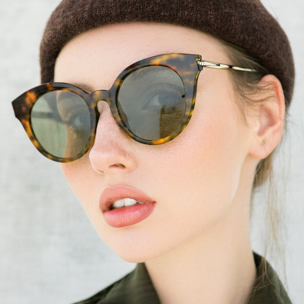 zeroUV Women's Retro Oversize Horn Rimmed P3 Round Sunglasses 52mm